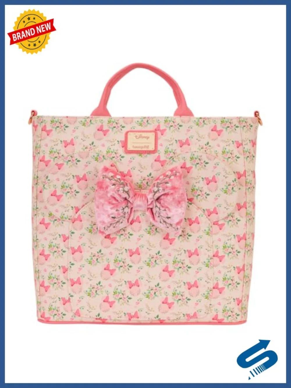 Loungefly Floral Convertible Backpack Tote Bag Faux Leather